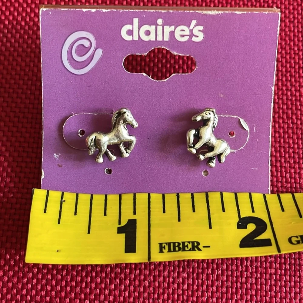 Claire's Silver Horse Stud Earrings